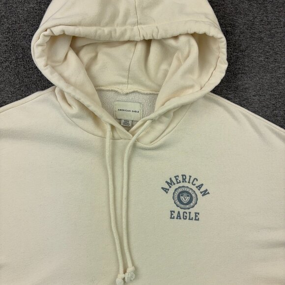 Oversized Hoodie Sweatshirt American Eagle Crop Top Pullover Loose Comfy AE M L - Picture 1 of 13